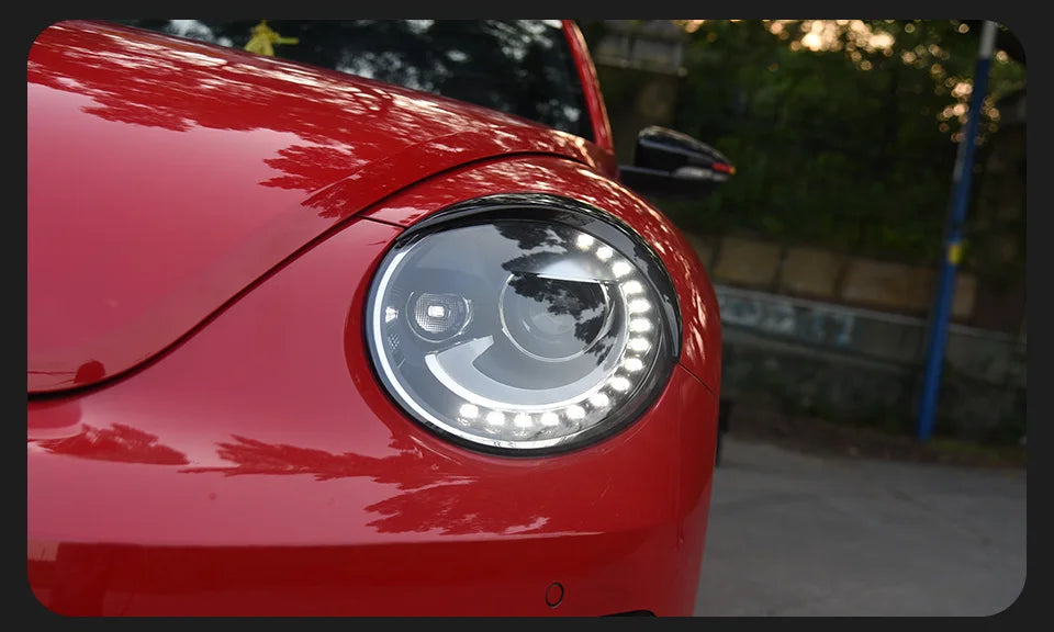 AKD Head Lamp for VW Beetle LED Headlight 1998-2021 Headlights Beetle DRL Turn Signal High Beam Angel Eye Projector Lens