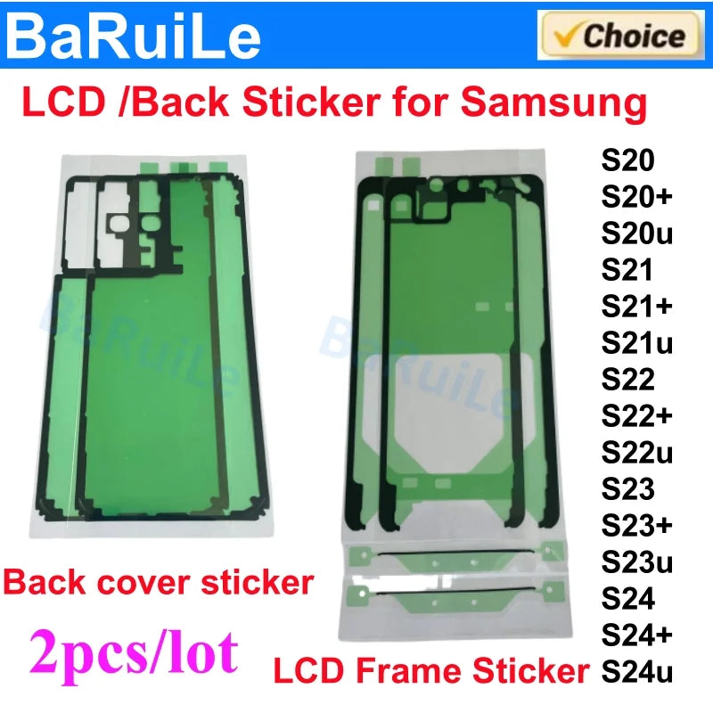 2pcs LCD Frame Sticker Back Cover Adhesive for Samsung S21 S22 S23 Ultra S24 FE S25 S20 Plus Note 10 20 Battery Door Glue