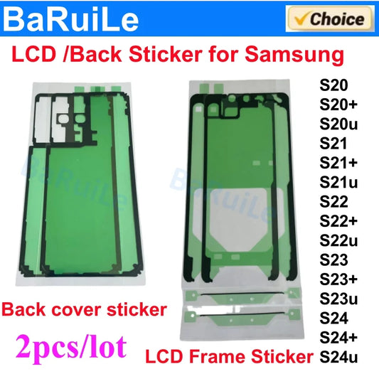 2pcs LCD Frame Sticker Back Cover Adhesive for Samsung S21 S22 S23 Ultra S24 FE S25 S20 Plus Note 10 20 Battery Door Glue