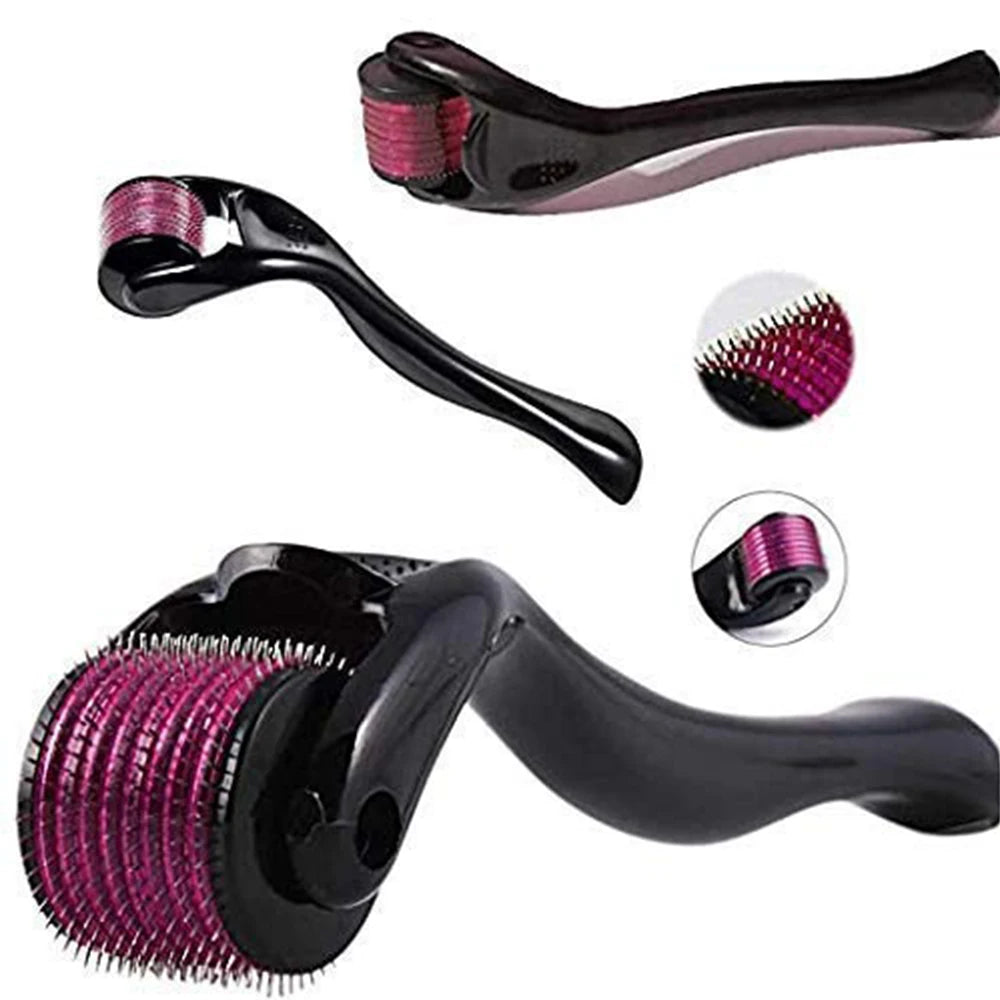 Purple Black Derma Roller 540 Stainless Steel Black Microneedling Roller Facial Skin Care Home Use for Face Beauty Massage Tools