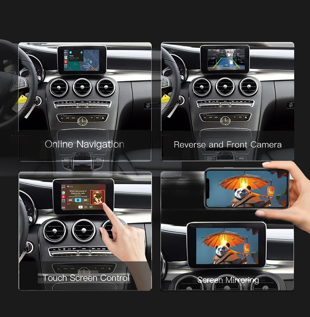AUTOABC Wireless CarPlay Android Auto  for Mercedes Benz A B C E Class GLA CLA CLE  W205 W176 C117 W246 W167 NTG5.0 Mirror Link
