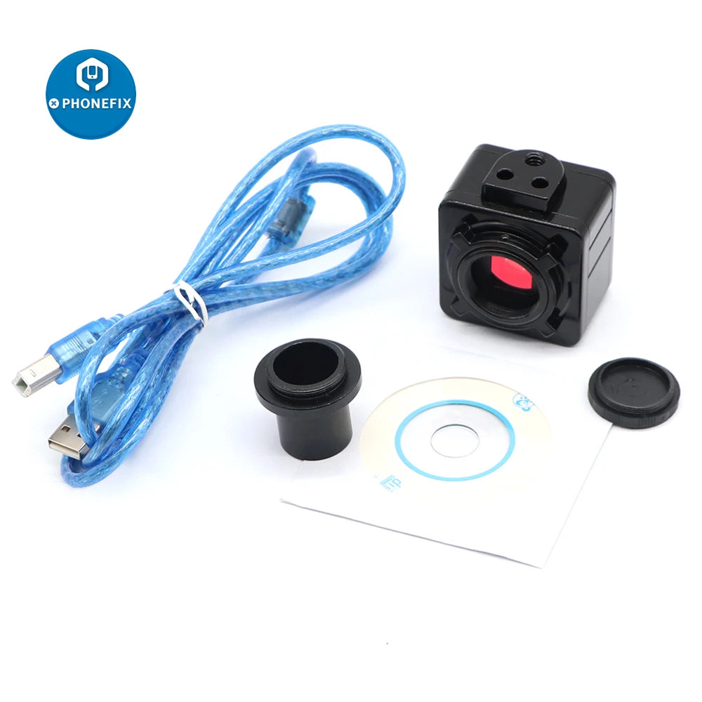 5MP CMOS USB Microscope Industrial Digital Camera 0.5X Eyepiece C-Mount 23.2mm Adapter with 30/30.5mm Ring For Image Capture