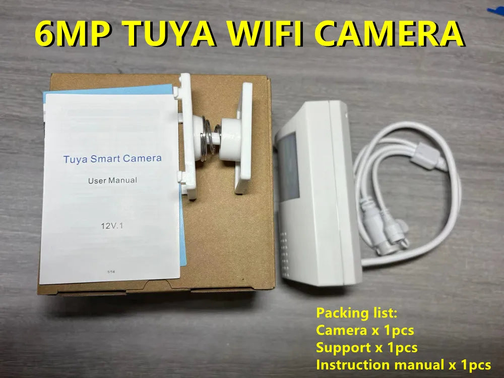 Tuya 6mp Mini wifi Camera 4MP PIR Style Indoor Onvif Built-in Audio TF Card Slot IPC Vision 48pcs 940nm IR LED Smart Security