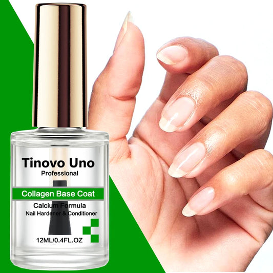 Tinovo Uno Collagen Base Coat Normal Nail Polish Clear Base Oil Air Dry Nail Hardener Strengthener Manicure Birttle Nails Care
