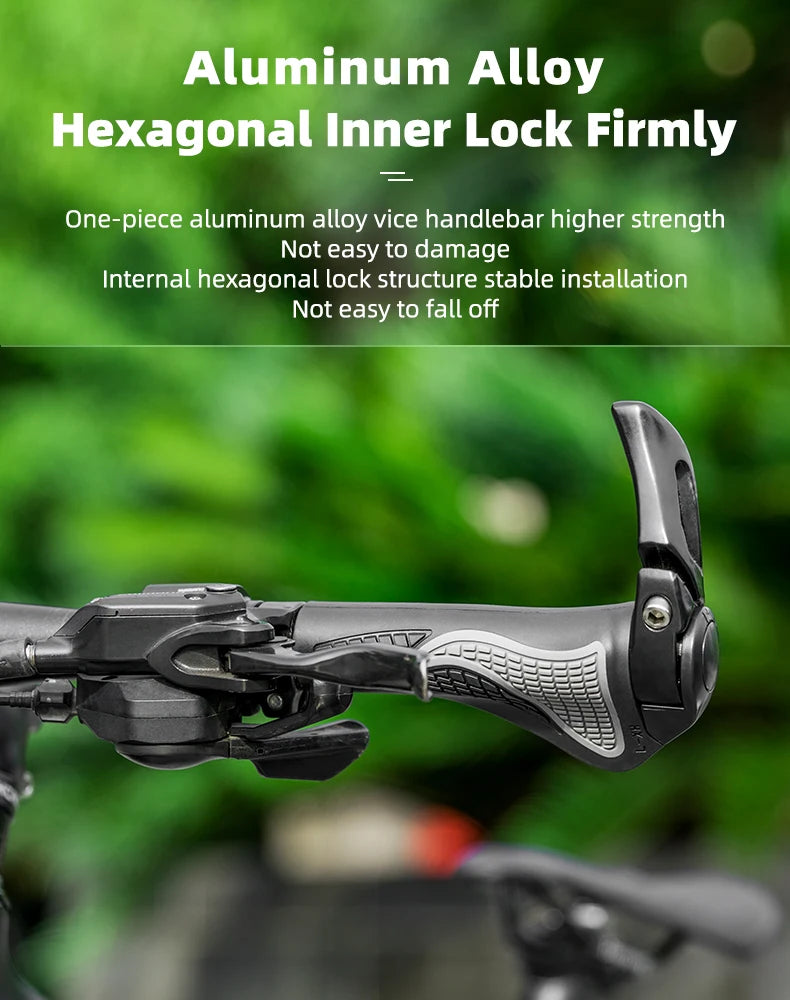 ROCKBROS Bicycle Grips MTB Mountain Bike Handlebar Grips Horns Shofar Vice Handle Bike Grips Shockproof Rubber Cycling Grips