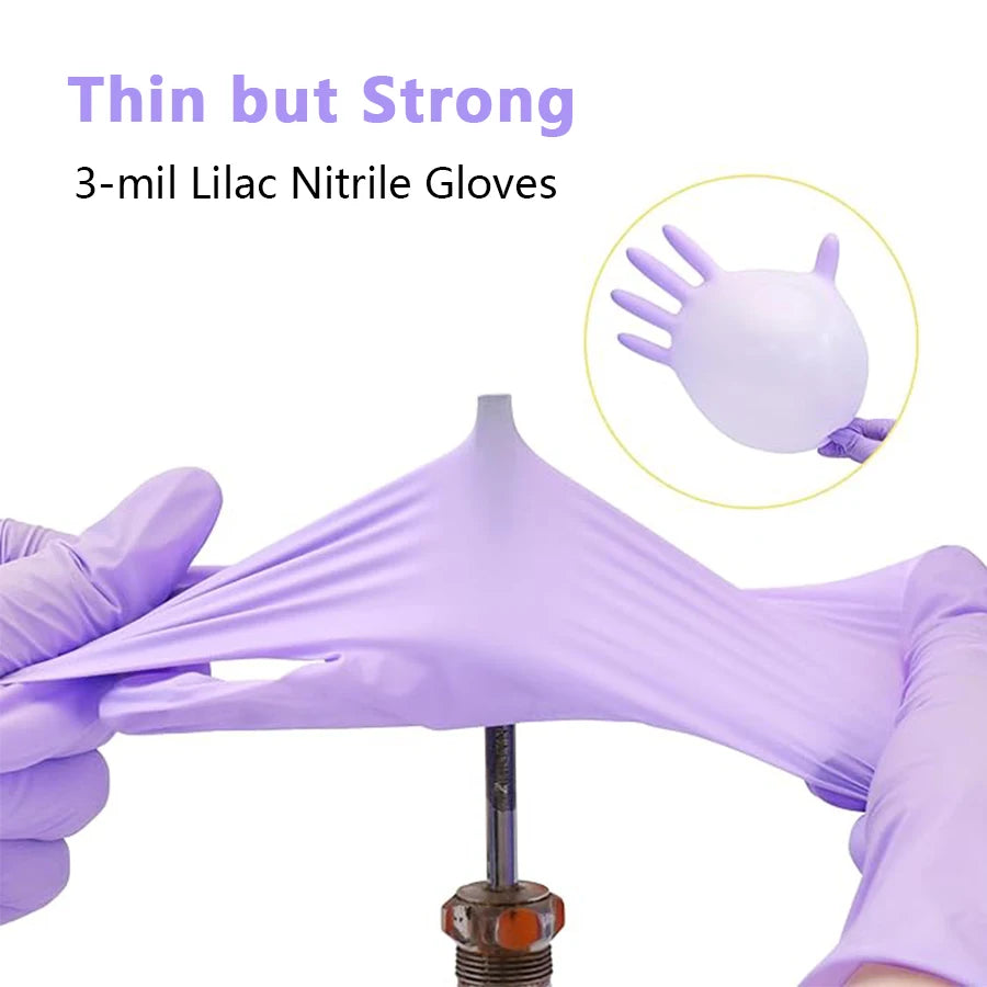 20-300pcs Nitrile Exam Gloves Disposable Purple Lilac Glove Food Grade Sterile Powder Free Protection Gloves for Cooking Clean