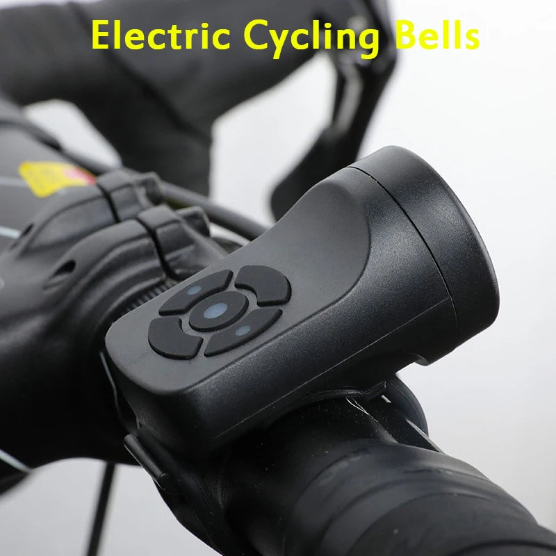 120DB Bicycle Motorcycle Electric Bell Horn 4 Modes Road Mountain Bicycle Bell USB Rechargeable Bike Safety Warning Alarm
