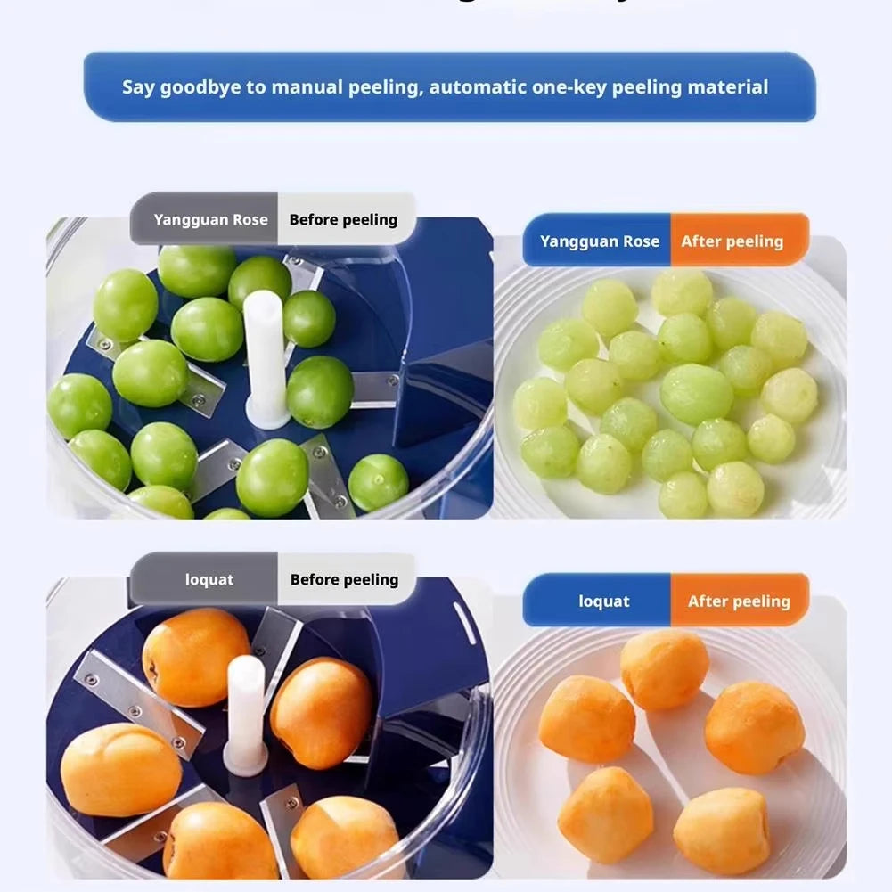 Automatic Electric Grape Peeler Machine - Hands-Free Skin Remover for Berries Fruits, Fruit Prep Tool, Effortless Peeling