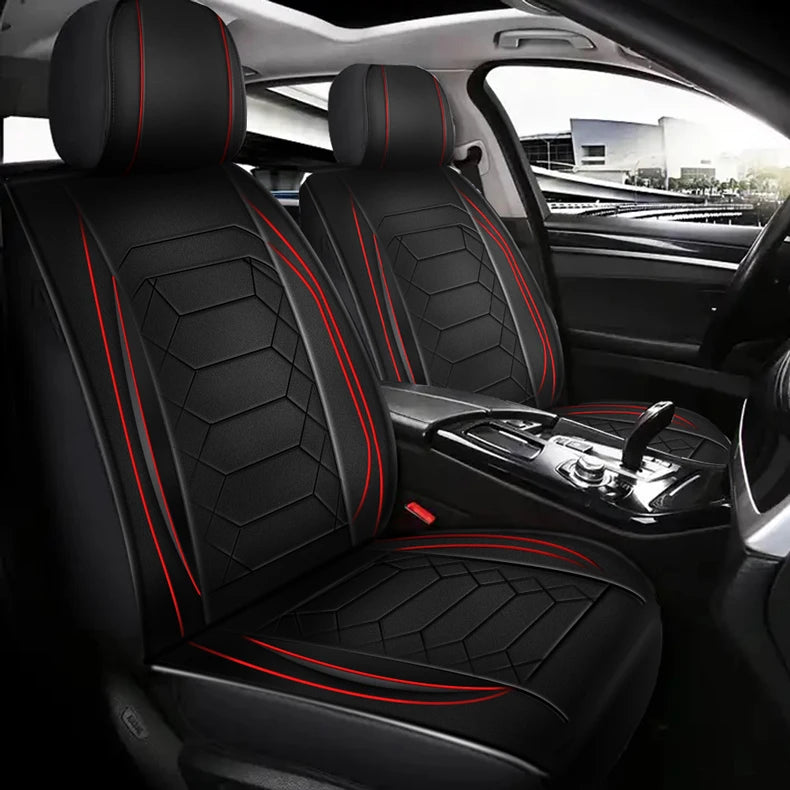 4 Pc Custom Luxury Breathable 3D Four Season Universal PU Leather Car Seat Cover Full Set