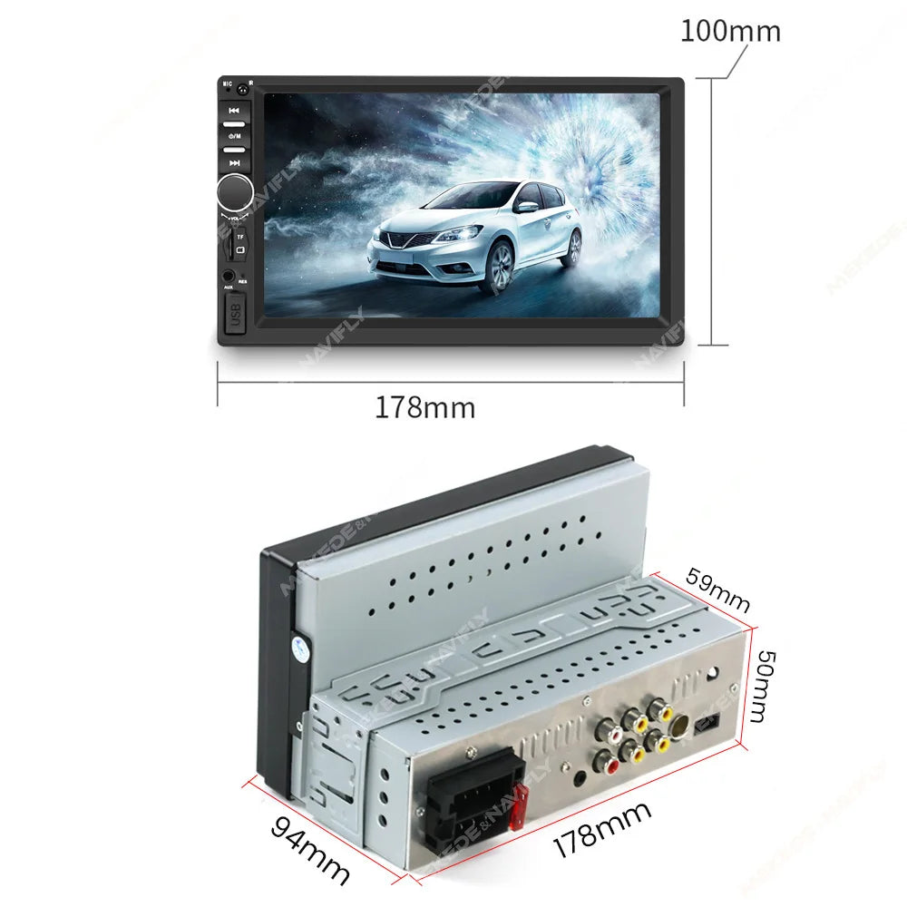 MEKEDE 7" 1Din for Universal Car Radio MP5 Touch Screen DVD Video Multimedia Player Support Mirror Lin-k BT SWC FM Camera Stereo