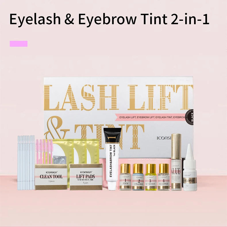 ICONSIGN Lash Lift Kit,Eyelash Perm Kit,Lash Lift and Tint Kit Professional Eyebrows Dye Lash Extension Set Semi-Permanent