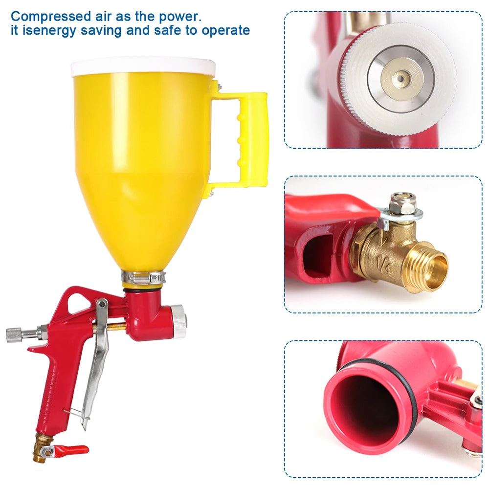 WENXING Air Hopper Spray Gun Paint Texture Tool Drywall Wall Painting Sprayer with 3 Nozzle