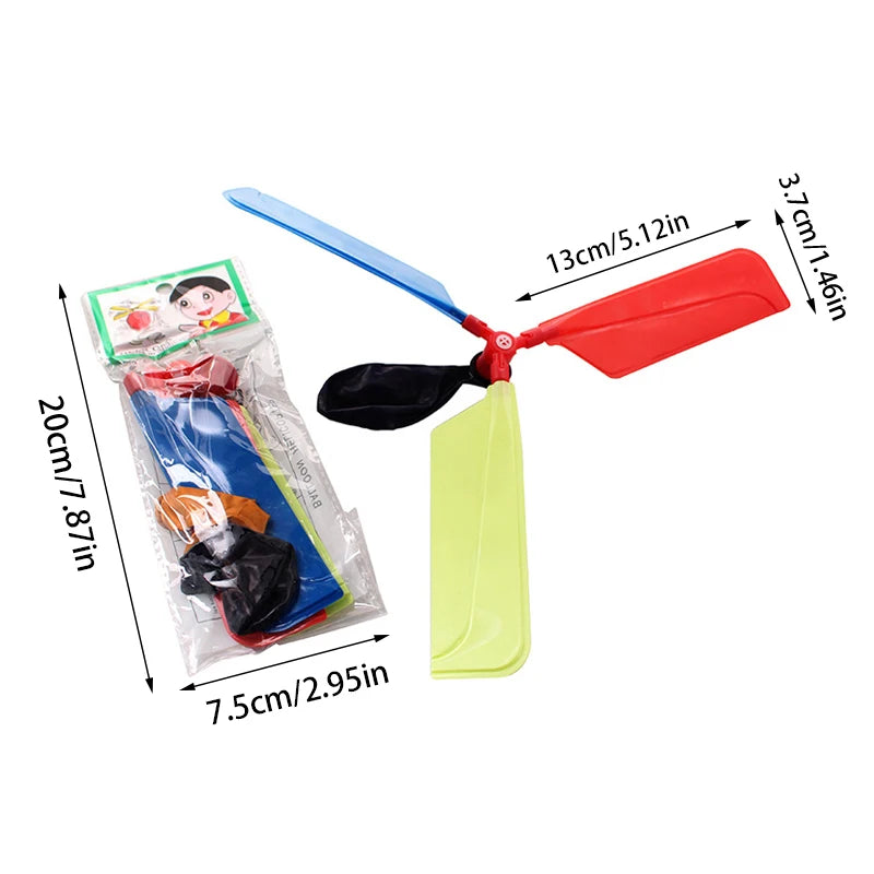 6PCS Air Balloon Helicopter Toy Funny Balloon Ortable Outdoor Helicopter Flying Kids Birthday Party Children's Day Game