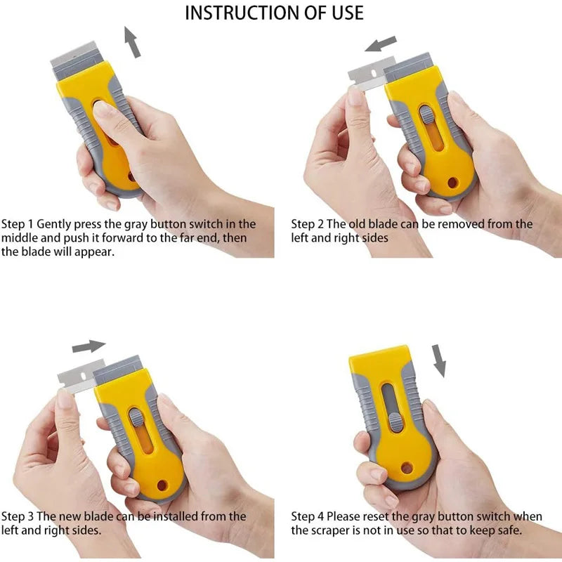 21Pcs/set Razor Blade Scraper for Car Glass with Extra Blades Car Sticker Lables Remover Tool Window Glass Cleaning Squeegee
