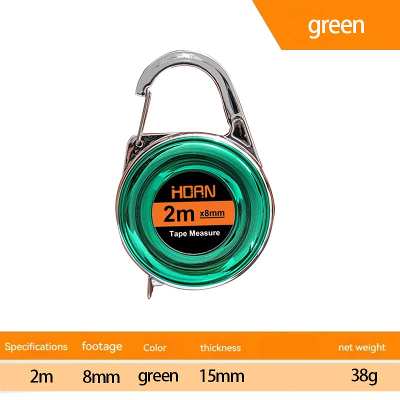 1pc Mini Keychain Tape Measure 2m Steel Tape Measure Delicate Small Steel Ruler Multipurpose Steel Tape Measure Gift Ruler