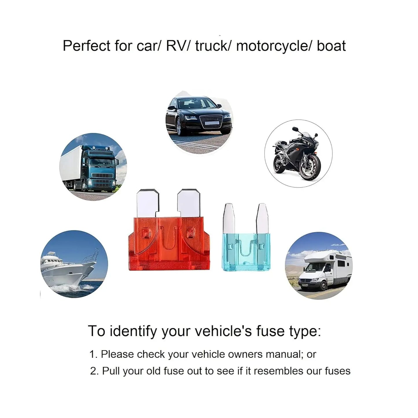 120pcs Car Fuses Assortment Kit, Blade-Type Automotive Fuses - Standard & Mini Size Replacement Fuses for Car/RV/Truck/Boat