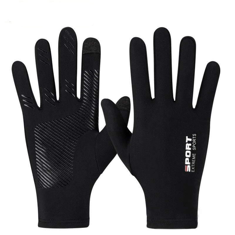 Summer Ice Silk Touchscreen Anti slip Gloves Outdoor Fishing Waterproof Sunscreen Gloves Bicycle Gloves