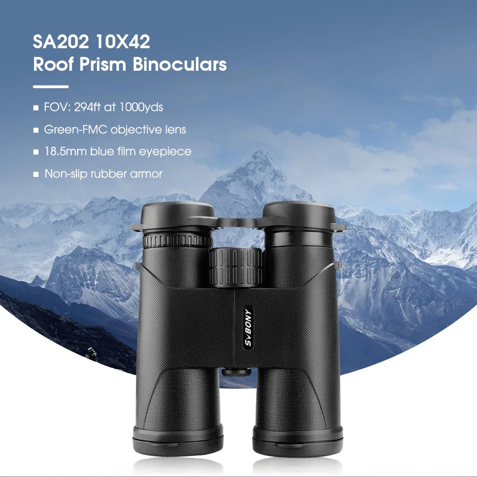 SVBONY SA202 Binoculars,10x42 Binoculars for Adults,Compact FMC Lens,Binoculars with Neck Strap Carrying Bag for Hiking Birding