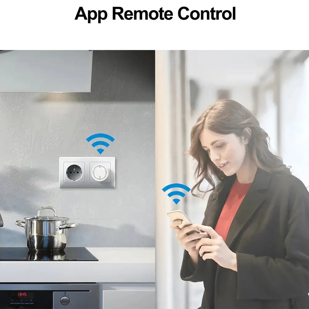 EWeLink EU Smart Socket WiFi Smart Plug With Power Monitoring Timing Voice Control Yandex Alice Маруся Alexa Google Assita