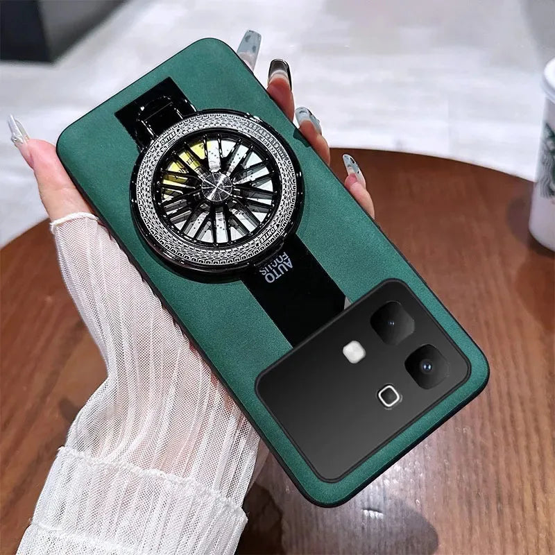 For Infinix Note 60 Pro 5G Solid color synthetic leather silicone shell with heat dissipation bracket For Infinix Note 60 Pro 5G