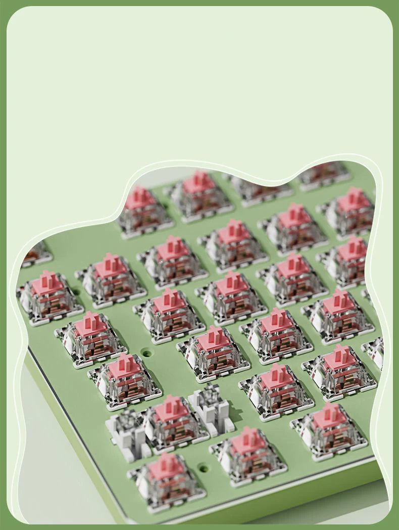 EWEADN V20 Punk Typewriter Mechanical Gaming Keyboard, 104 Keys Round Keycaps LED White Backlit, Key-wire separation design