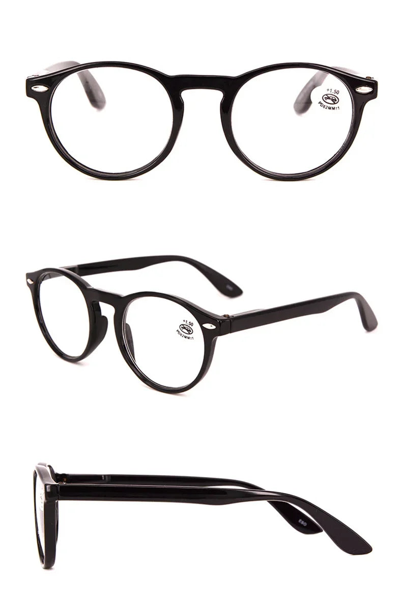 Ultralight Red Leopard Print Reading Glasses Women Men Round Glasses Frames for Read Female Fashion Vintage Clear Eyeglasses
