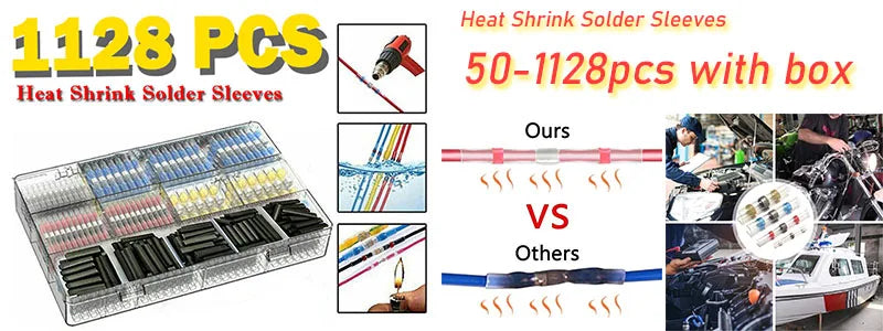 Solder Seal Heat Shrink Waterproof Butt Wire Connectors Terminals Electrical Copper with A Soldering Sleeve Bullet Connector