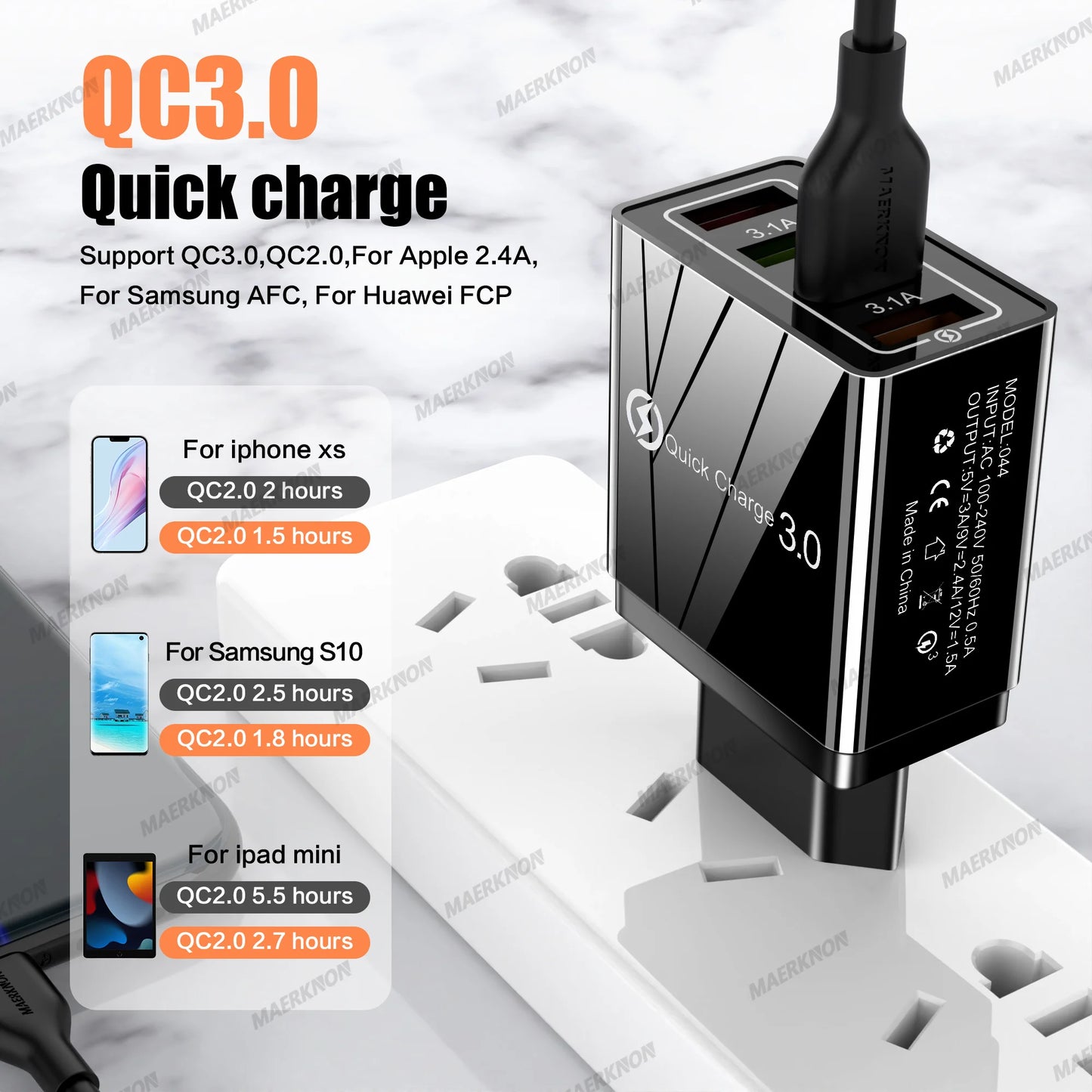 USB Charger Quick Charge 3.0 For iPhone 15 14 13 Samsung Xiaomi mi Tablets Mobile Phone Charger Adapter EU/US Plug Fast Charging