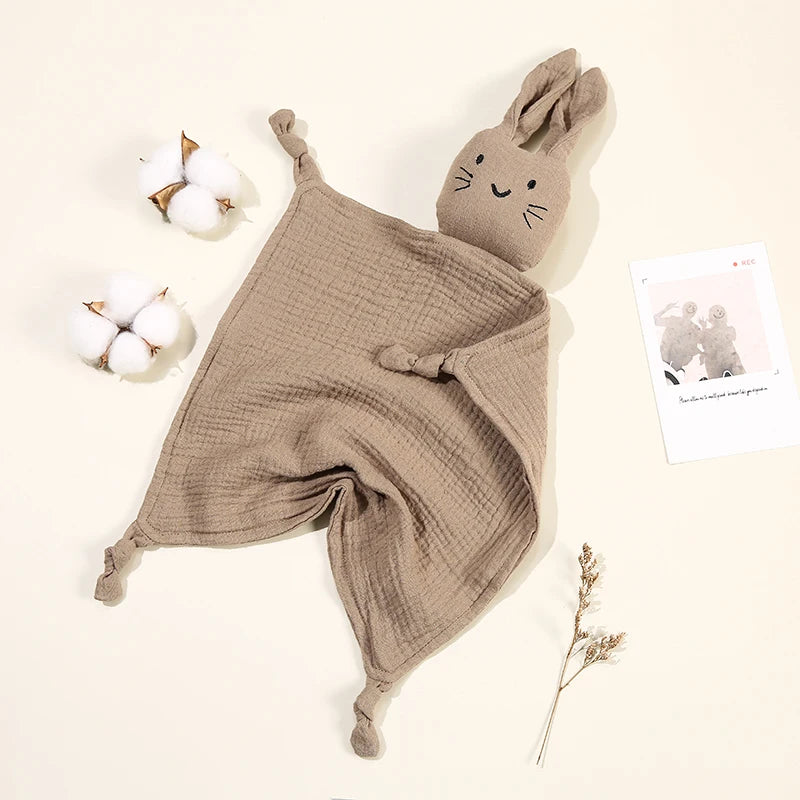 Baby Cotton Muslin Comfortable Blanket Cute Cat Doll For Infant Kids Sleep Appease Towel Children Rabbit Saliva Scarf