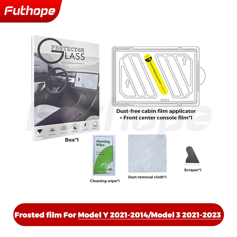 Futhope Tempered Glass Screen Protector For Tesla Model 3  Y Highland 2021-2025  HD Center Control Film Protection