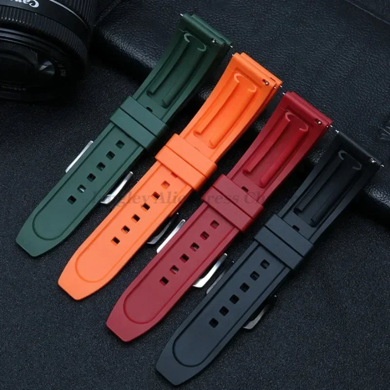 Quality Rubber Watch Strap 20mm 22mm 24mm for Seiko 5 Green Water Ghost Abalone Men Sport Silicone Wristband Quick Release Band