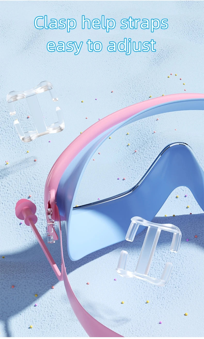 Kids Swimming Goggles Big Frame HD View Anti-fog Waterproof Children's Swim Goggles Boys and Girls Multi-color to Choose