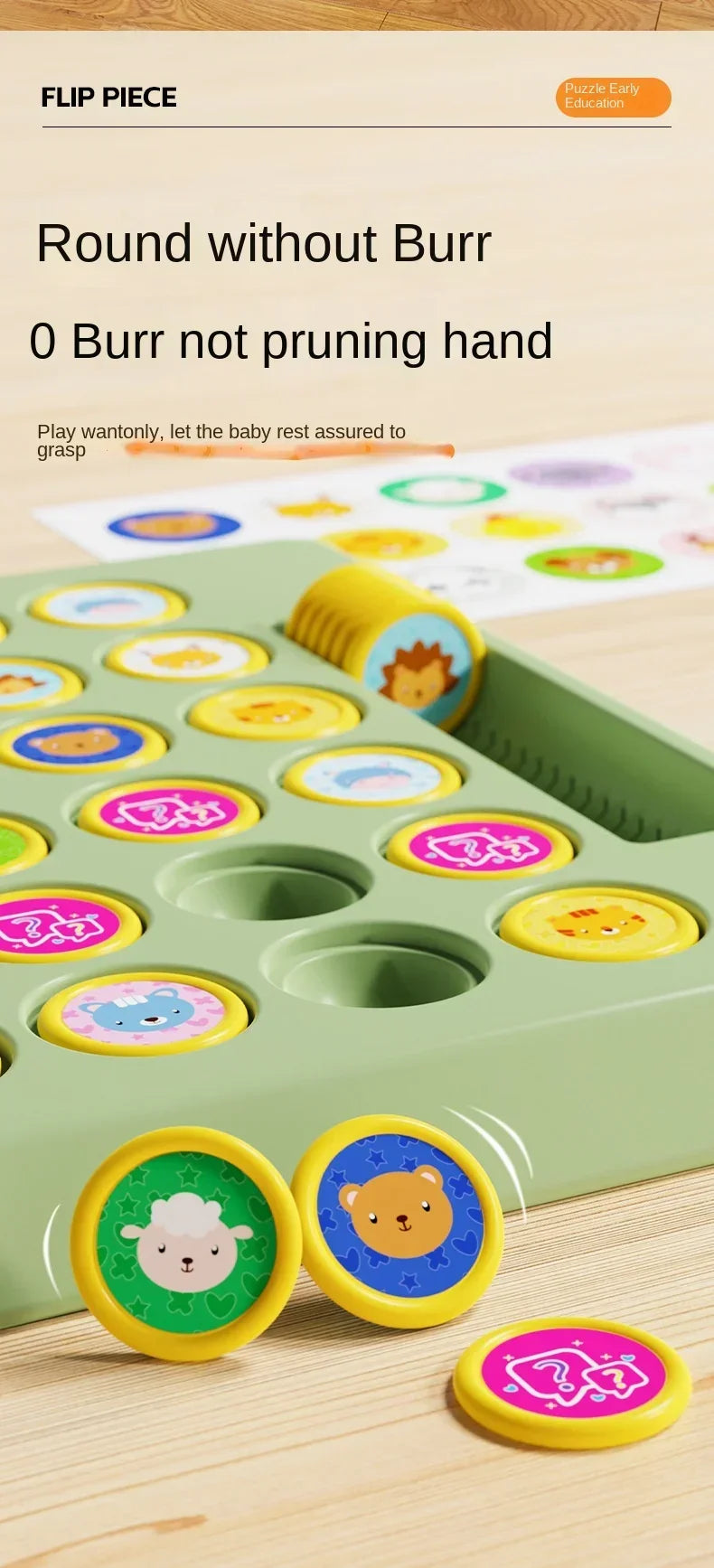 2024 New Two-player Animal Flip Chess Children's Pairs of Touch Shen Ji Miaoji Parent-child Interactive Puzzle Reasoning Game