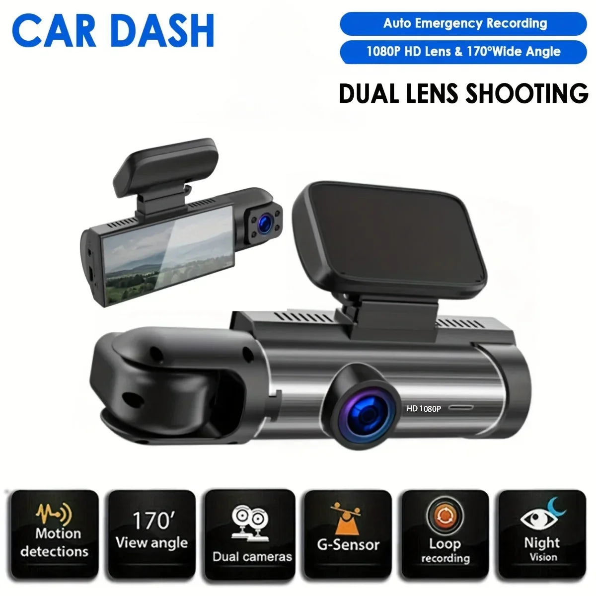 1440P HD WiFi Dash Cam for Car DVR Camera Video Recorder Auto Night Vision WDR Voice Control Wireless 24H Parking Mode