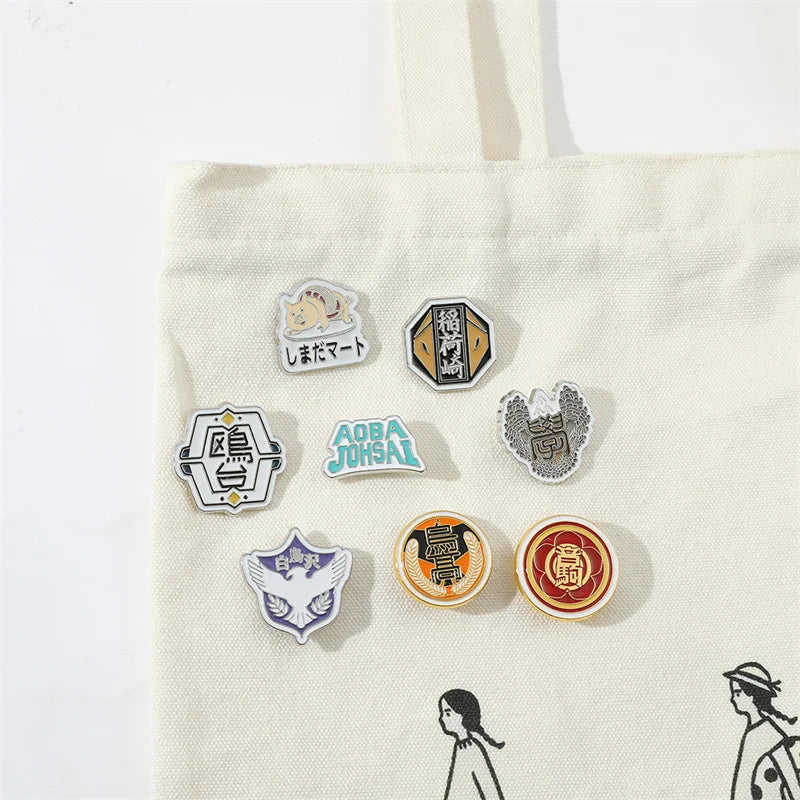 Anime Haikyuu!! Brooch Volleyball Boy High School Team Badge Enamel Pin Brooches Cartoon Backpack Badge Jewelry Accessories Gift