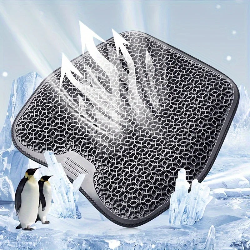 1pc Gel Seat Cushion - Honeycomb Design for Car/Office | Breathable & Machine Washable Pad, Ergonomic Support & Lightweight