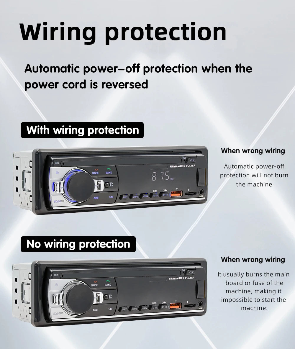 Car MP3 player FM radio AUX input Bluetooth connection Stereo playback Power off memory JSD 520 530