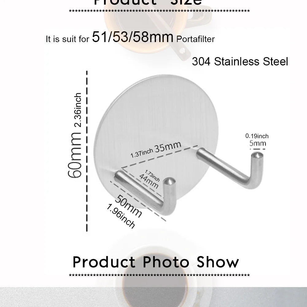 51/53/54/58mm Coffee Bottomless Portafilter Wall Rack Coffee Bottom Filter Self-adhesive Holder Barita Tools Cafe Accessories