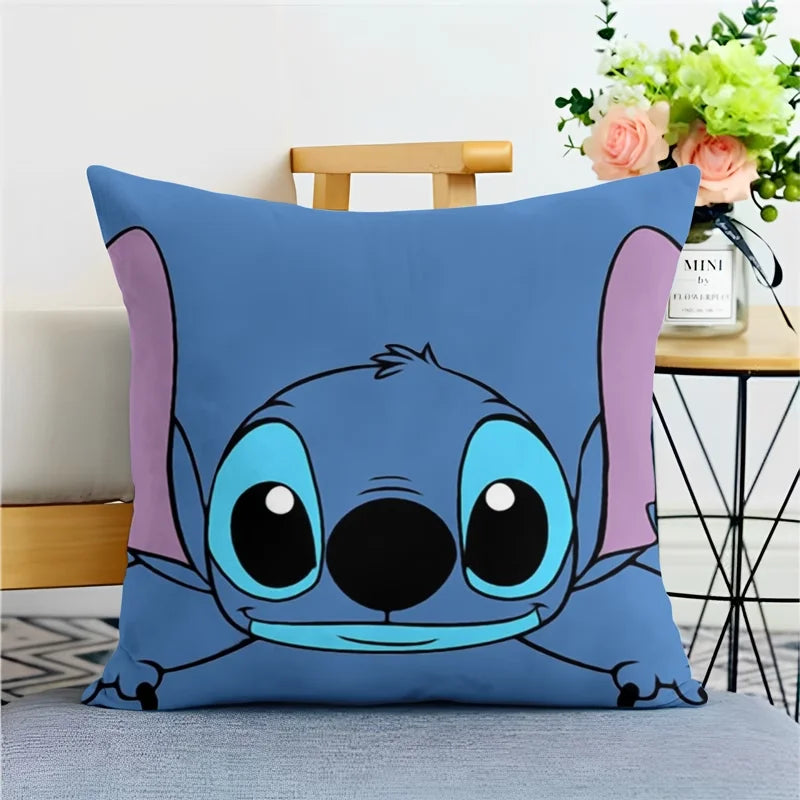 Stitch pillowcase cute cartoon anime peripheralsBedroom Sofa Decorative Cushion Cover With Zipper Soft Cushion Cover