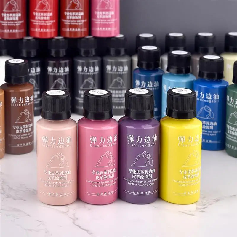 30ml Stretch Matte Elastic Edge Sealing Oil Leather Dye Coloring Coats Edges Repair Wrap Liquid DIY Leather Craft Paint Pigment