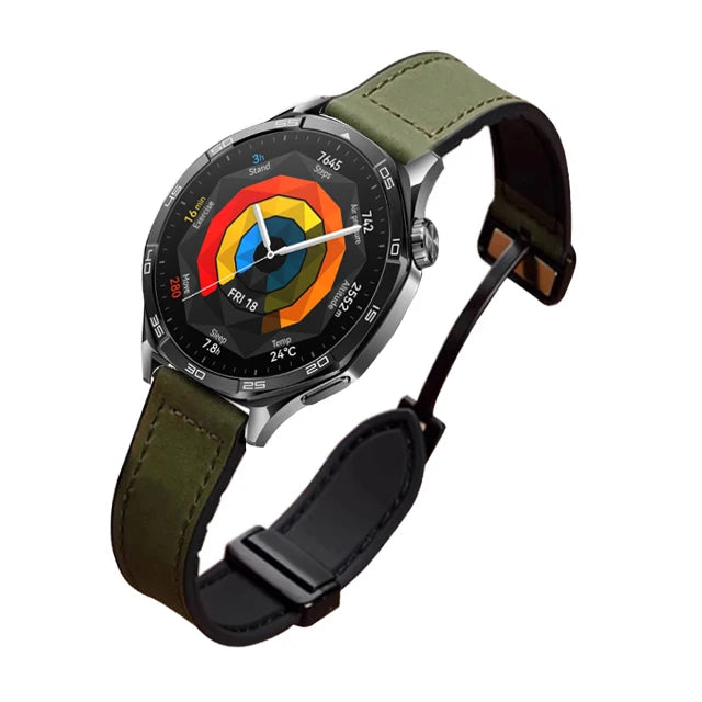 22mm Leather Silicone Strap For Huawei Watch 5/4/3 Pro Magnetic Buckle Bracelet For Huawei Watch GT 5 Pro GT5 GT4 GT3 GT2 Band