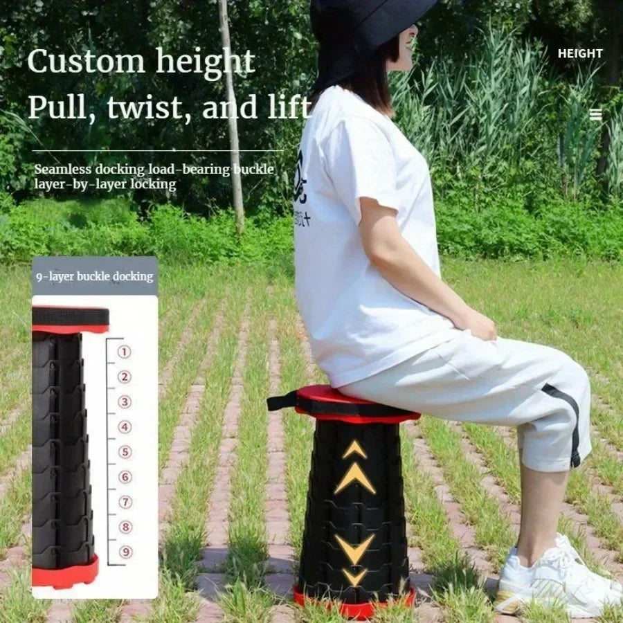 Portable round Folding Chair Accordion Chair Height Adjustment Simple Tool Elephant Swing Playground Queue Chair