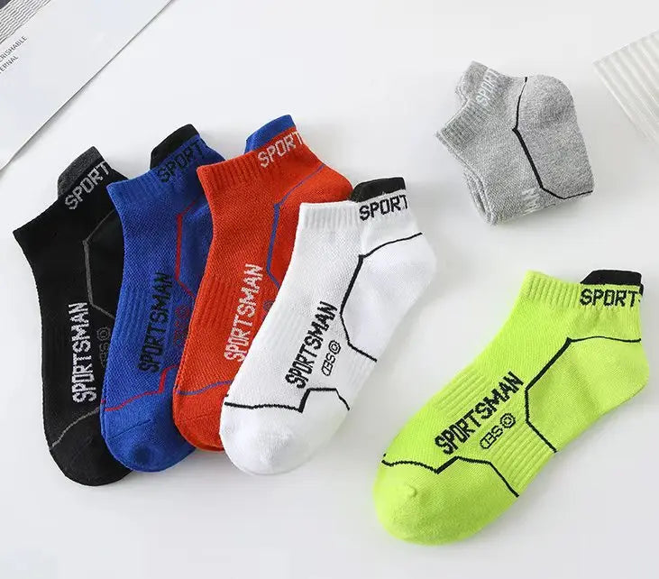 10 Pairs/ Lot Men Sport Socks Cotton Thin Mesh Socks Bright Color Running Socks Breathable Low Cut Sport Socks For Men