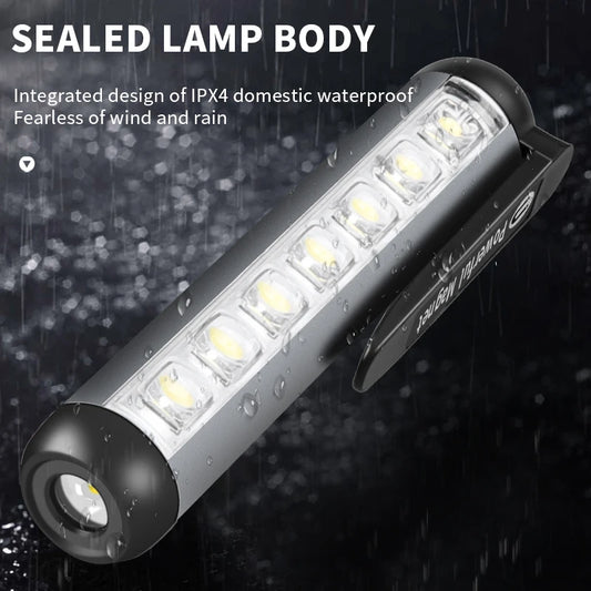 Mini LED Flashlight XPE + COB Lamp Beads Ultra Bright With Clip Magnet Work Light Waterproof USB Rechargeable Flashlight