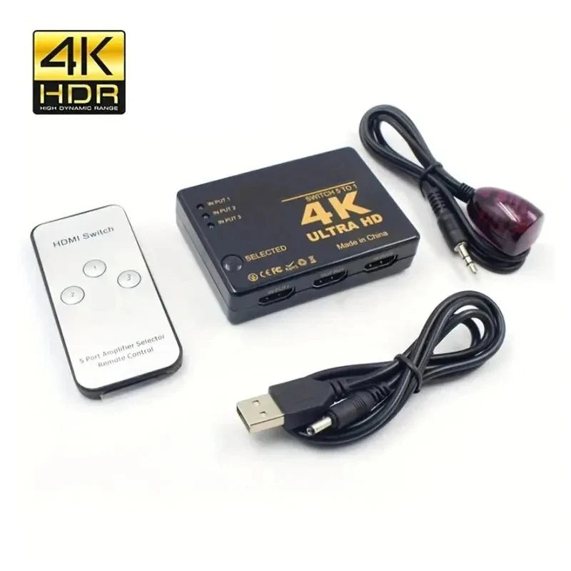HDMI-compatible Switch 4K Switcher 3 in 1 out HD 1080P Video Cable Splitter 1x3 Hub Adapter Converter for PS4/3 TV Box HDTV PC