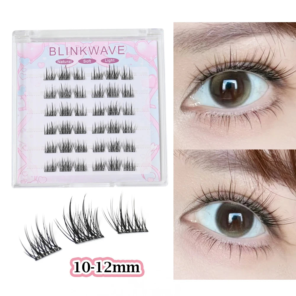 No Glue Needed Idol False Eyelashes Large Capacity 7-9mm Self Adhesive Eyelashes DIY Lash Extension Korean Makeup Cluster Lashes