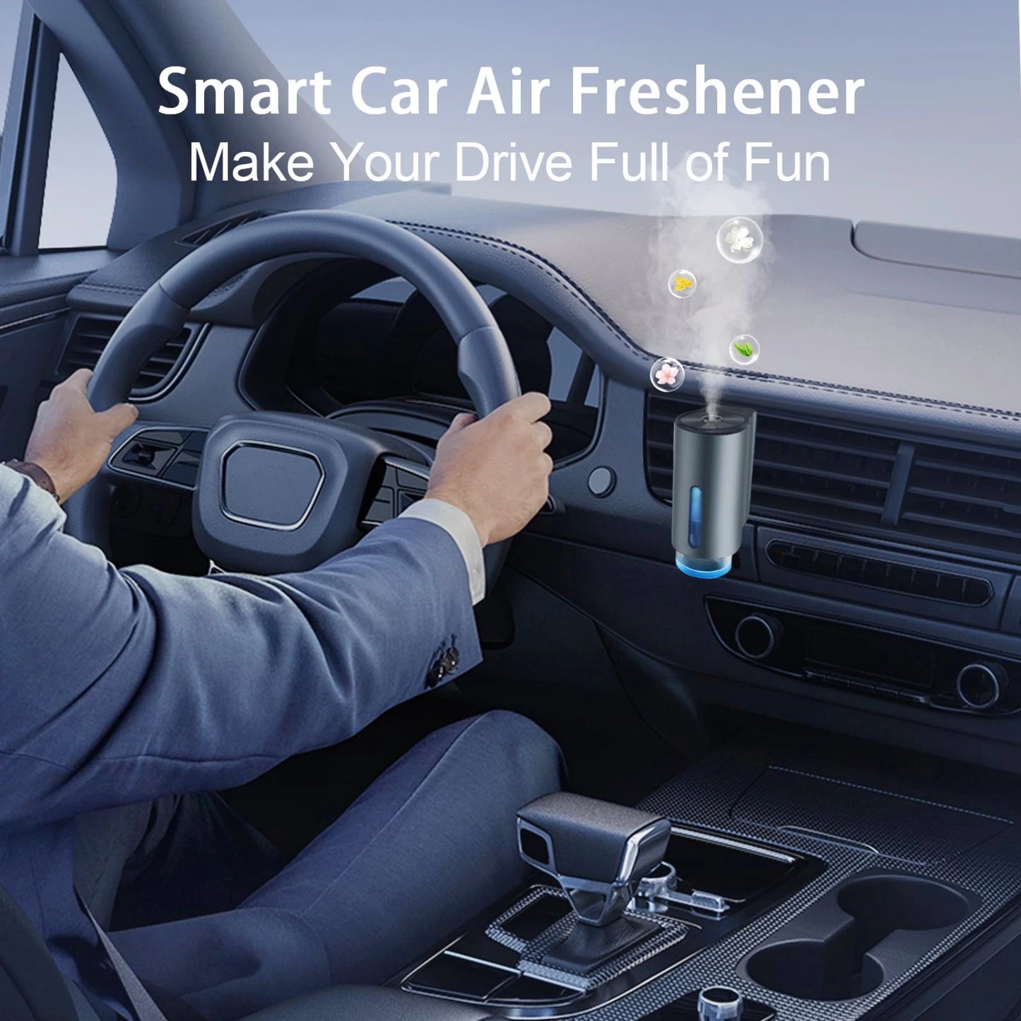 Car air freshener, three intensity adjustable, car aroma diffuser, portable freshener perfume fragrance