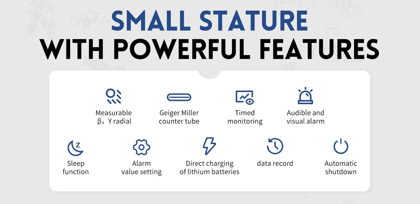 FNIRSI GC-02 Geiger Counter Nuclear Radiation Detector Personal Dosimeter X-ray γ-ray Radioactivity Tester Marble Detector