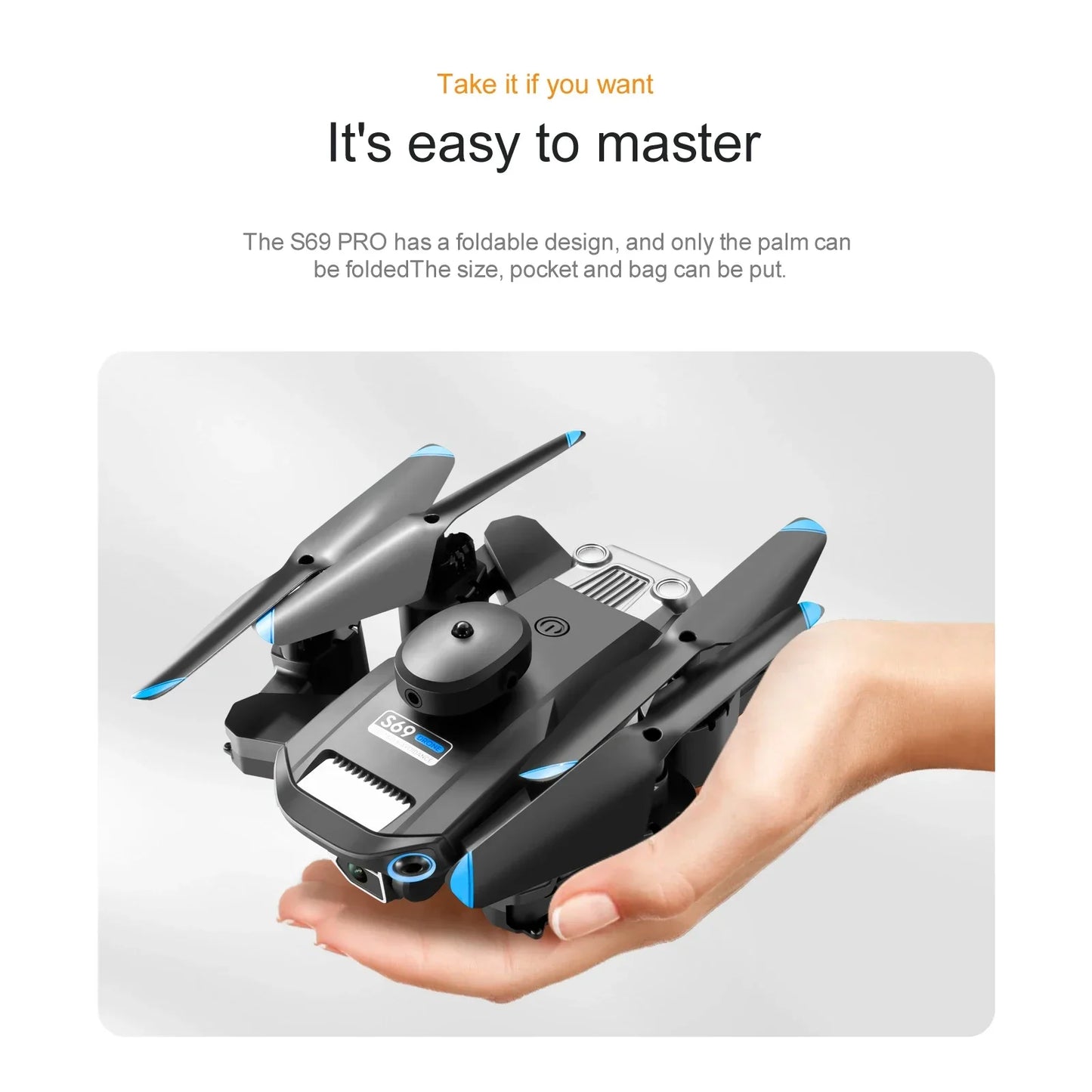 S69MAX Drone 4K Professional 8K With Wide Angle Dual HD Camera Foldable RC Helicopter WIFI FPV Height Hold Quadcopter Toys Gifts