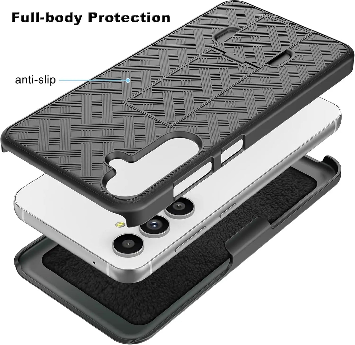 S25 Case Rugged Combo Shockproof Armor Belt Clip Holster Cover for Samsung S24 Ultra S23 S21 S22 Plus Note 20 Stand Swivel Capa